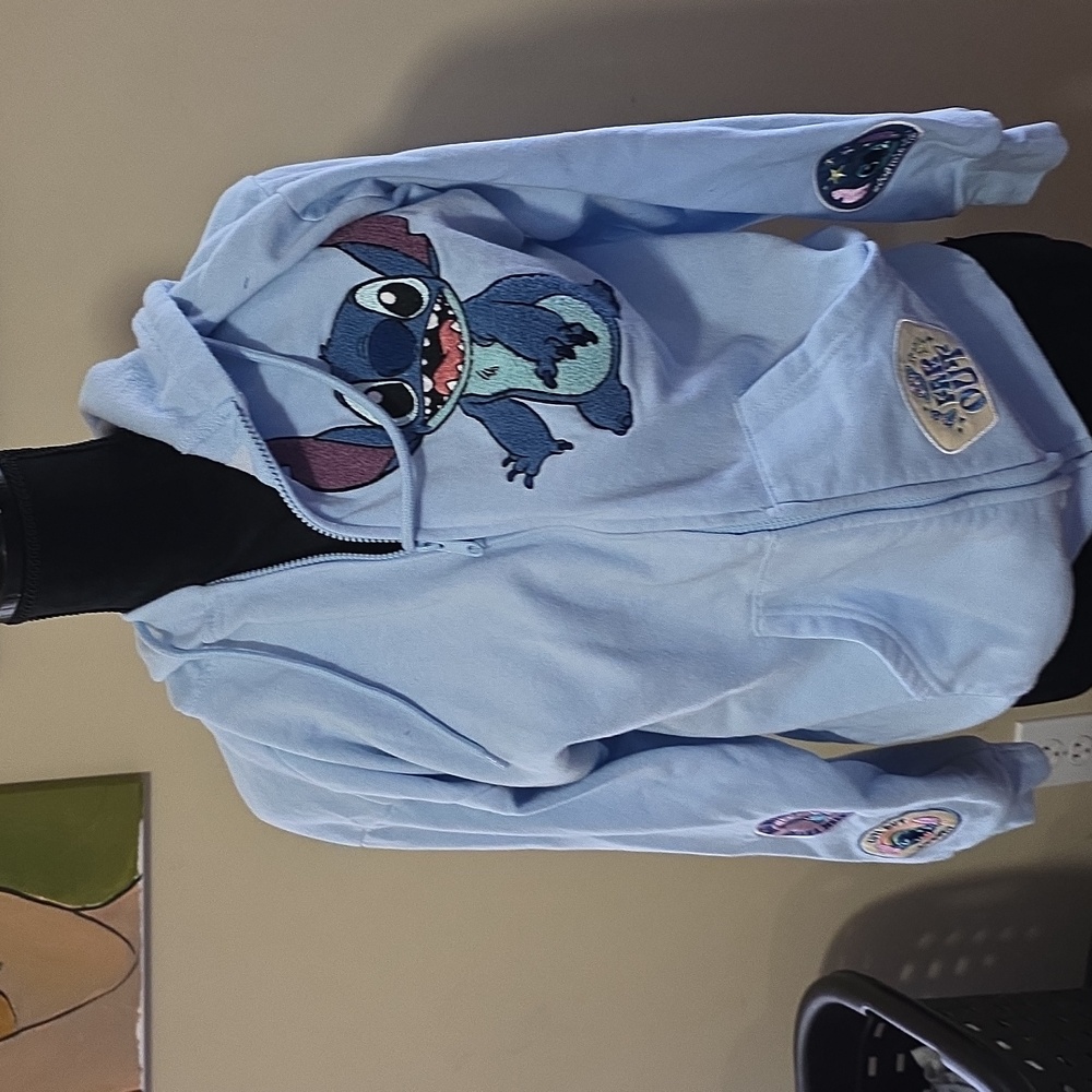 Disney Light Blue Stitch Hoodie for Kids